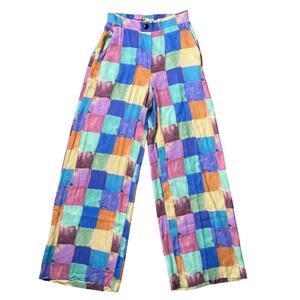 A New Story Flowy Pants SZ XS Abstract Watercolor Sustainable Original Prints
